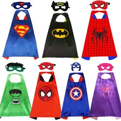 Superhero Cosplay Cape Captain America Spiderman Boys Girls Costume Halloween Birthday Party for 3-12 Year Gifts