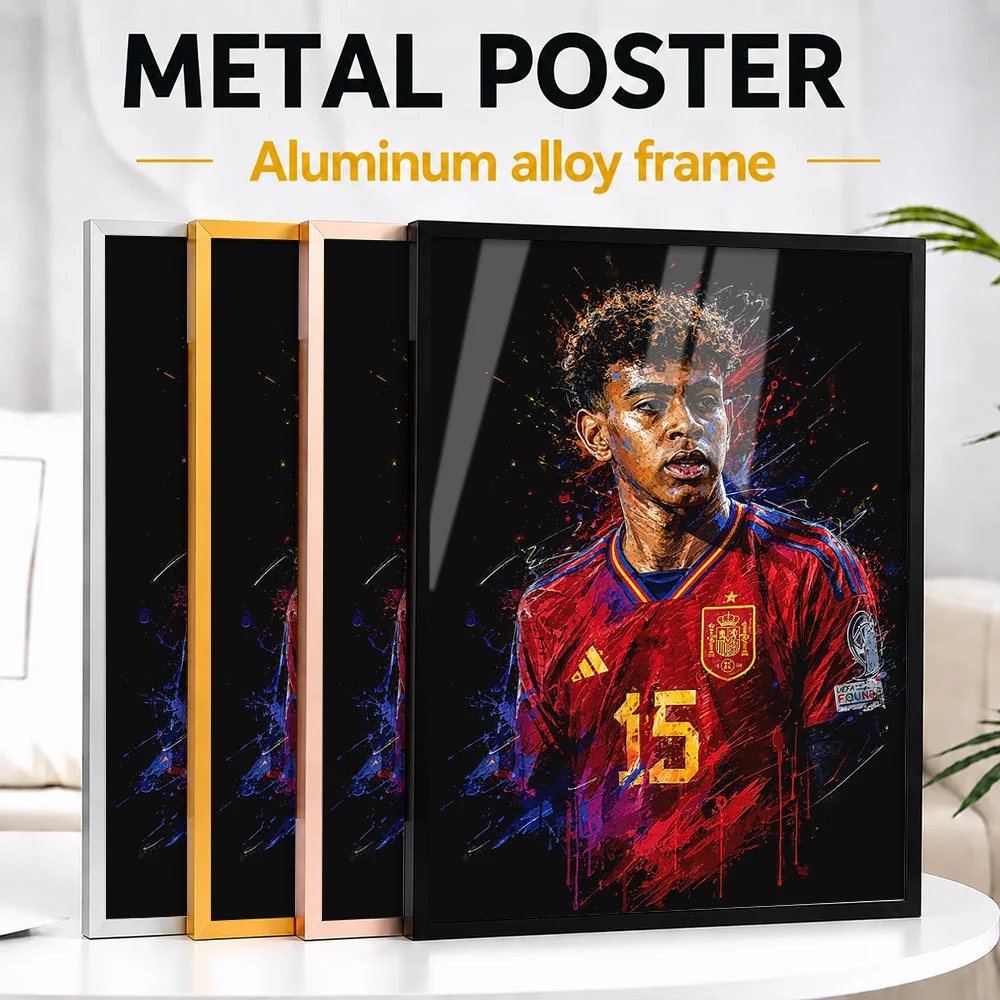 Lamine Yamal Spain Metal Poster With Aluminum Alloy Frame Personalized Scenic Tribute Wall Art For Travelers Decorating Office