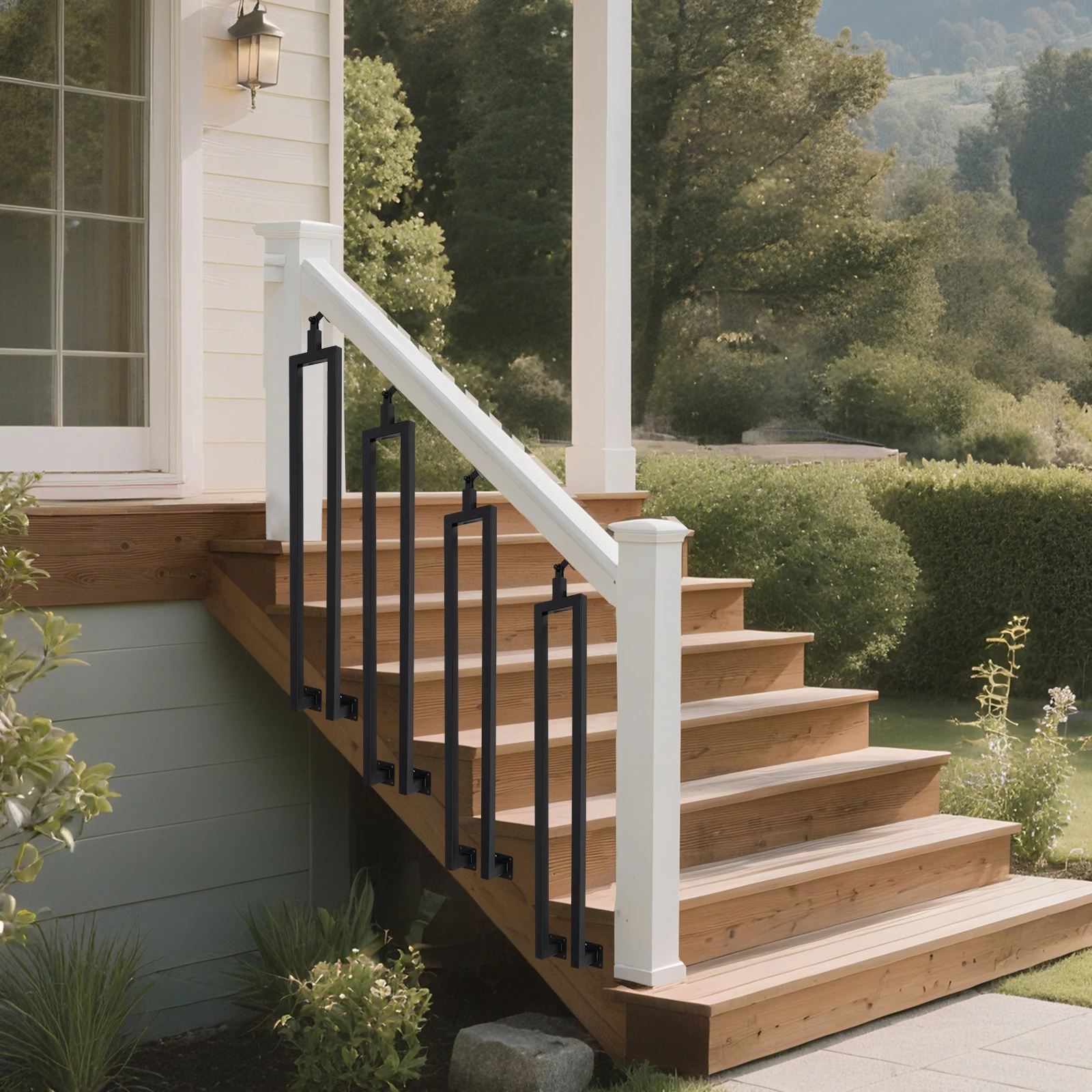 4/6 шт. U-образные лестничные балясины с регулируемым верхним кронштейном для внутренней лестницы, промышленные железные балясины с боковым креплением