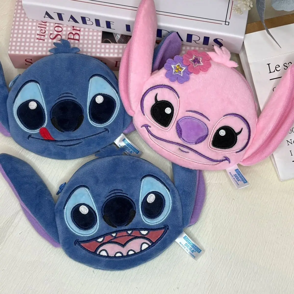 bolsa-de-moedas-de-pelucia-disney-stitch-estojo-multifuncional-para-fones-de-ouvido-bolsa-de-armazenamento-criativa-para-chaves
