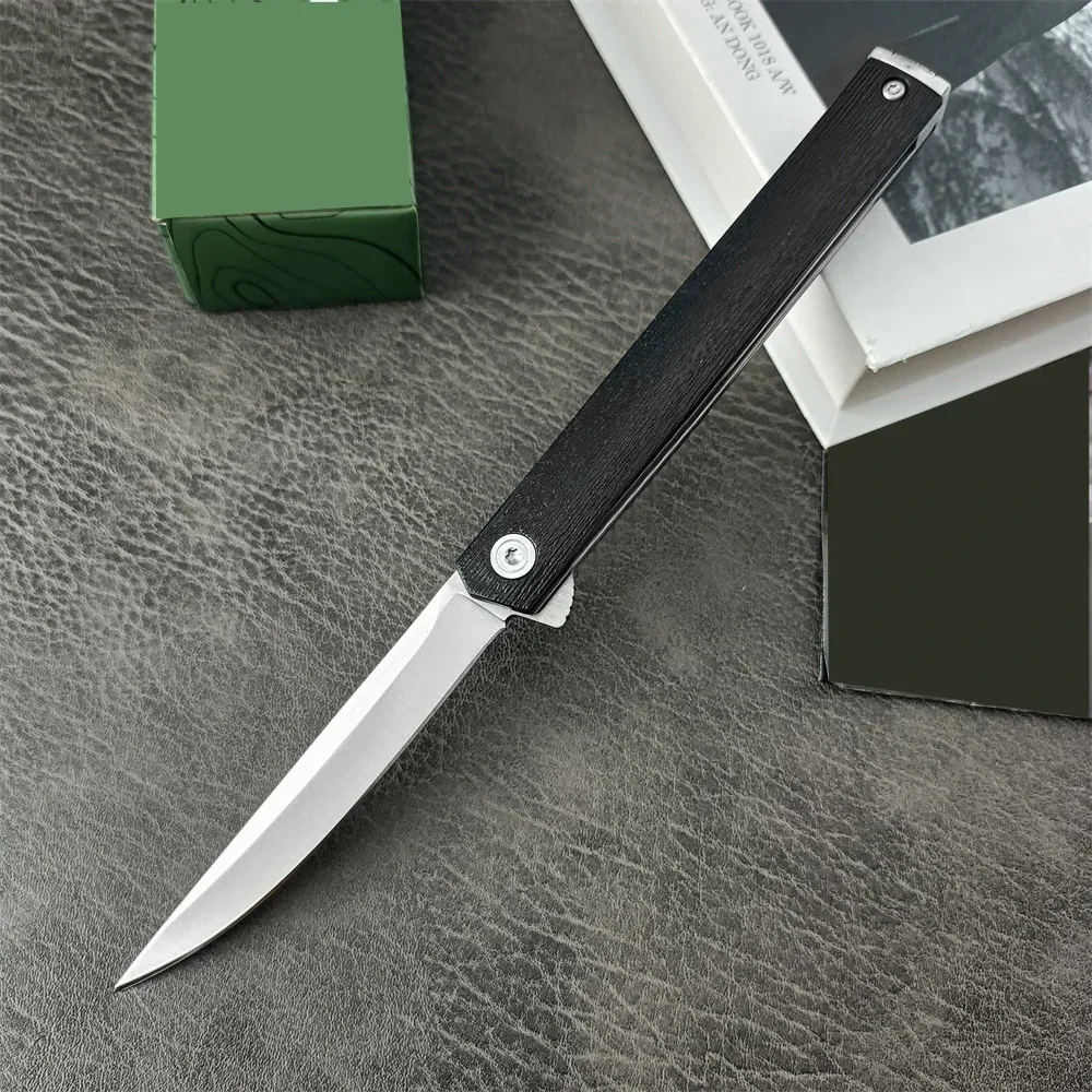 Pocket Folding Knife 8Cr13Mov Blade Nylon Fiberglass Satin Plain Handle High Quality EDC Outdoor Camping Hunting Survival Tool