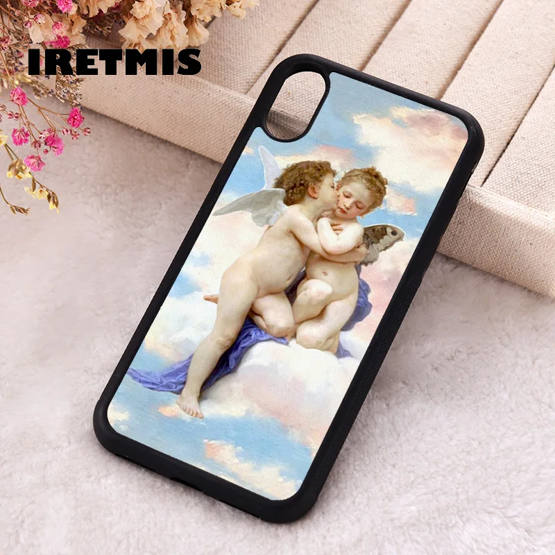 Iretmis Phone Cover Case For iPhone X XS Max XR 11 12 13 PRO MINI 14 15 16 Plus Rubber Silicone Clouds Clow Angels