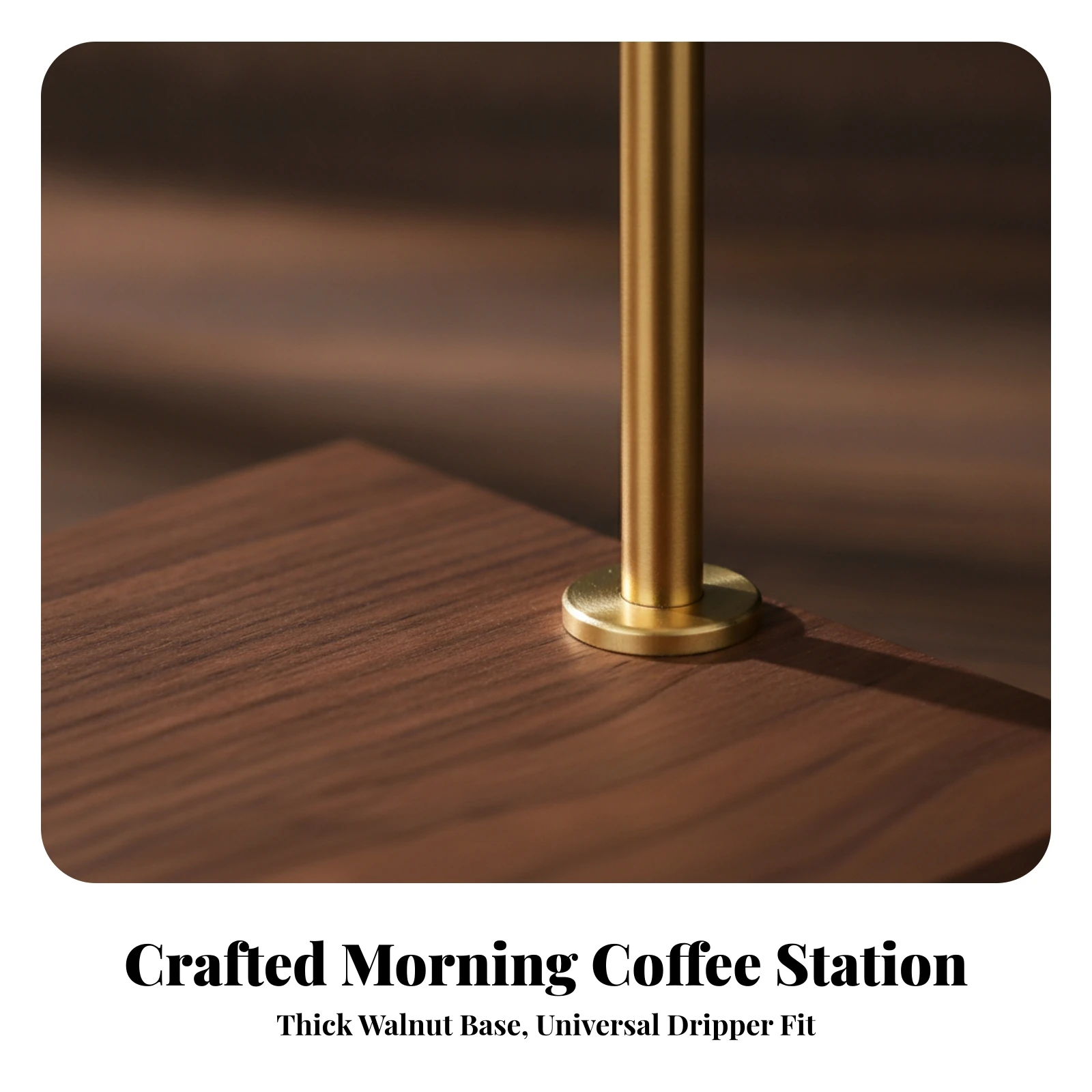 Hand-Pour Coffee Stand with Wooden Base Minimalist Pour over Coffee Stand with Circular Brewing Station Stable for Home Baristas