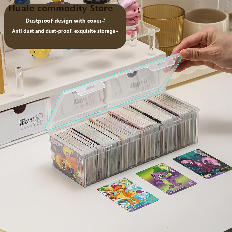 La scatola organizer scomparsa in plastica trasparente da 1 pezzo contiene 550 + scatola di immagazzinaggio di carte da gioco con divisore regolabile per carte