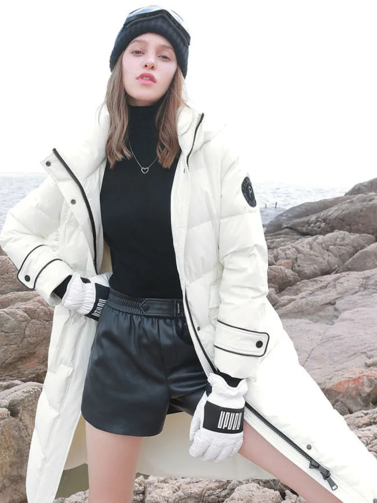 TXii Winter New Solid Color Vertical Collar Puff Down Jacket Loose Bread Suit Mid-length Thickened Jacket for Women