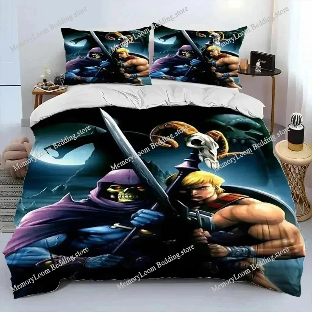 

Anime Series Popular The Masters of the Universe Bedding Set Full/Queen Size Duvet Cover Pillowcase Kids Bedroom Decor Soft Set