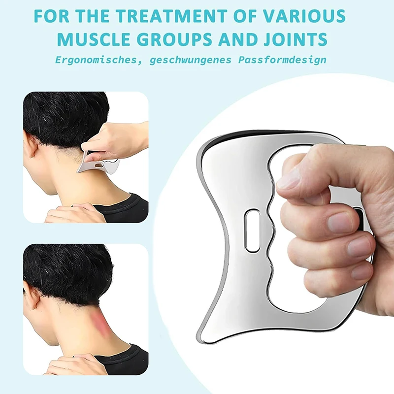 Aço inoxidável gua sha vara tecido profundo relaxar celulite massageador para o corpo emagrecimento raspagem placa massagem muscular relaxamento