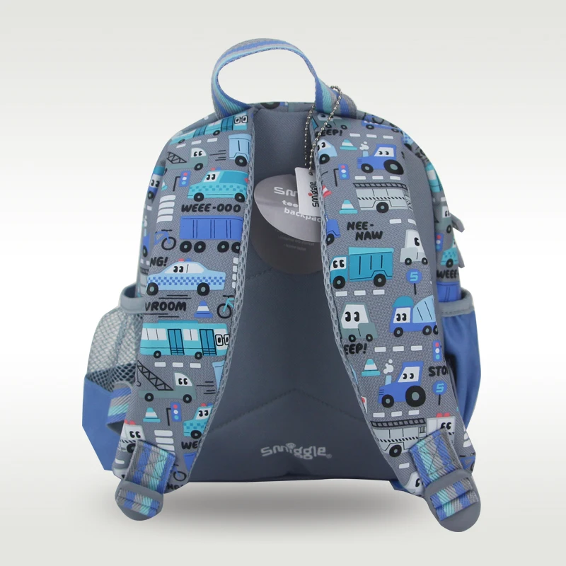 حقيبة مدرسية للأطفال حقيبة ظهر كتف للأولاد شاحنة خلاط رمادية kawaii1-4 سنوات 11 بوصة