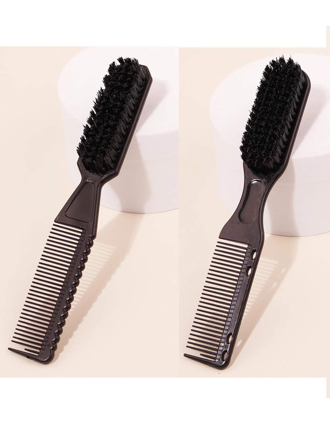 1pcs double-sided comb brush, small beard styling brush, professional shaving brush, barber, vintage carving cleaning brush