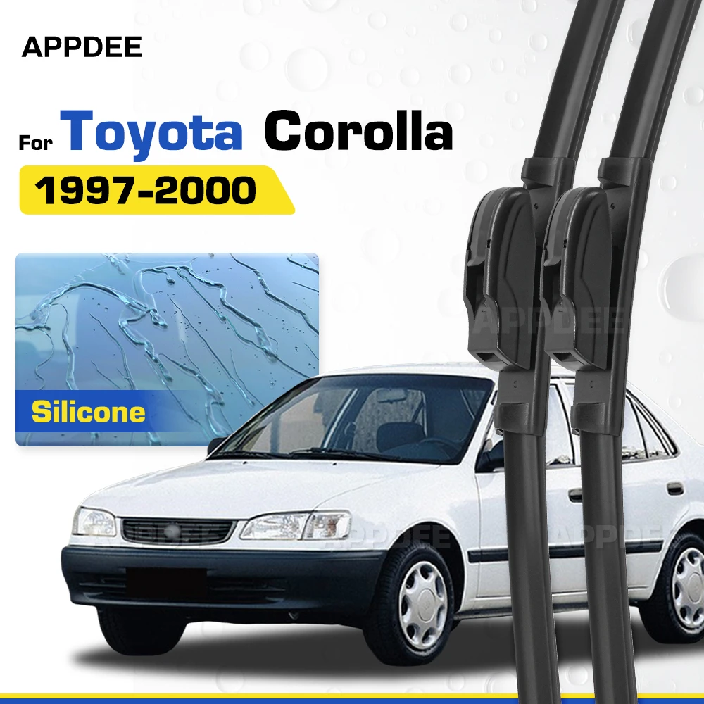 

Silicone & Rubber LHD&RHD Front Wiper Blades Set For Toyota Corolla E110 1997-2000 Coated Windshield Windscreen Window Brushes