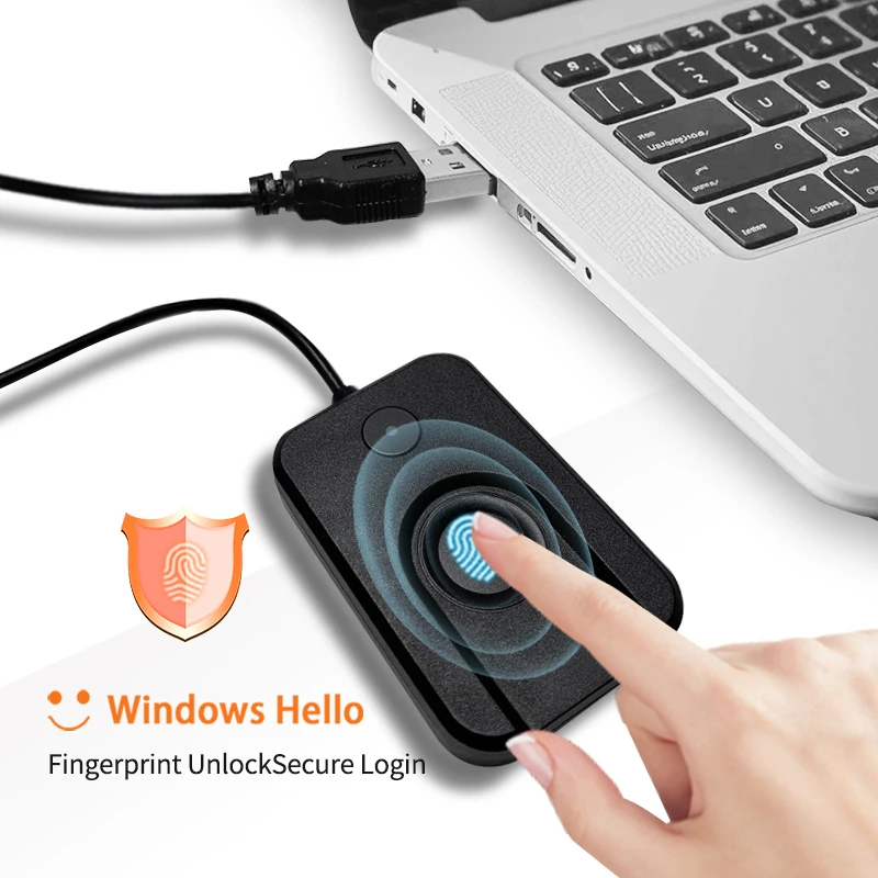 قارئ USB البيومترية بصمة تسجيل الدخول قفل الشاشة ل مرحبا ويندوز 10 11 وحدة الماسح الضوئي جهاز القياسات الحيوية مفتاح الأمان الآمن التيار المتناوب