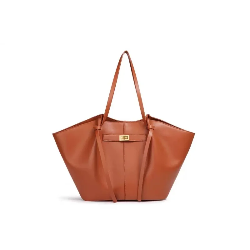 

2025 дизайнерские сумки с металлическим замком, высококачественная искусственная кожа, большая сумка для поездок на работу, модная большая вместительная женская сумка-трапеция на плечо