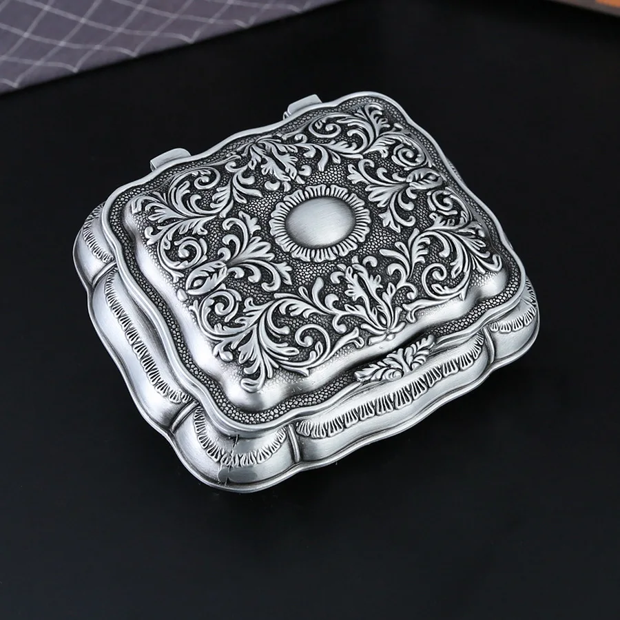 

Antique Metal Jewelry Box for Storage Floral Vintage Jewelry Box for Rings Small Trinket Storage Organizer Chest Christmas Gift