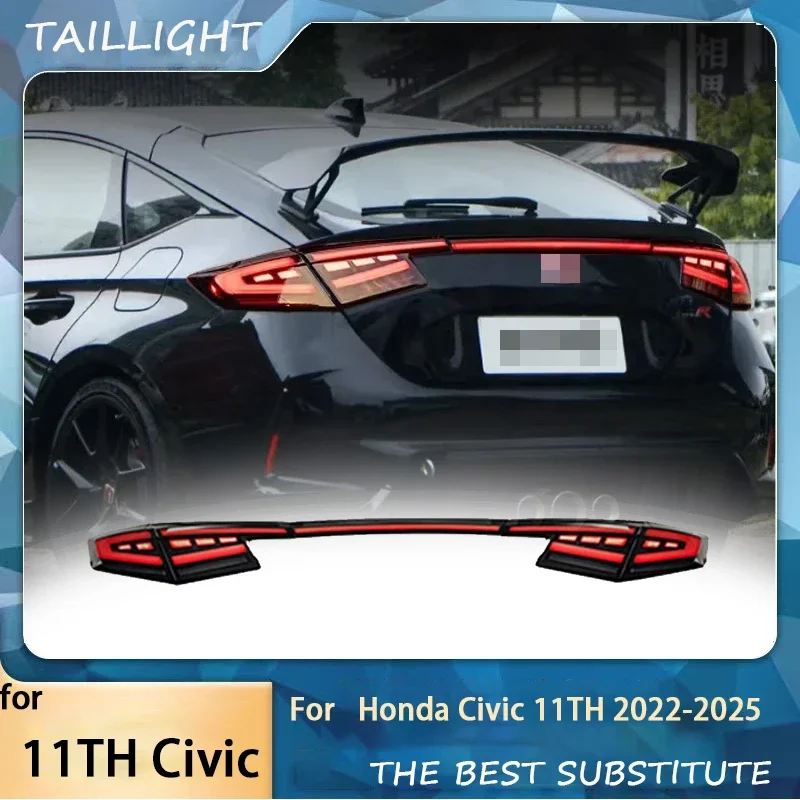LED Tail Lights For Honda Civic Hatchback 2022-2025 Rear Lamp DRL + Dynamic Turn Signal + Reverse + Brake LED Rear trunk lights