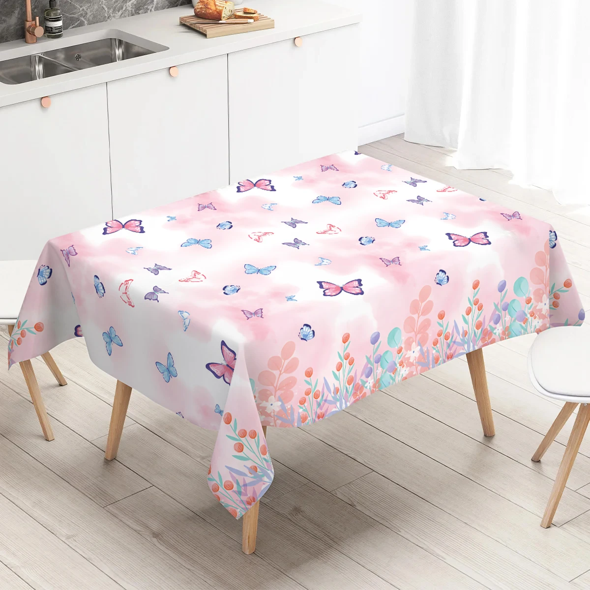 Butterfly Waterproof Tablecloth Birthday Party Spring Summer Outdoor Butterfly Party Table Decor Girl Happy Birthday Party Decor