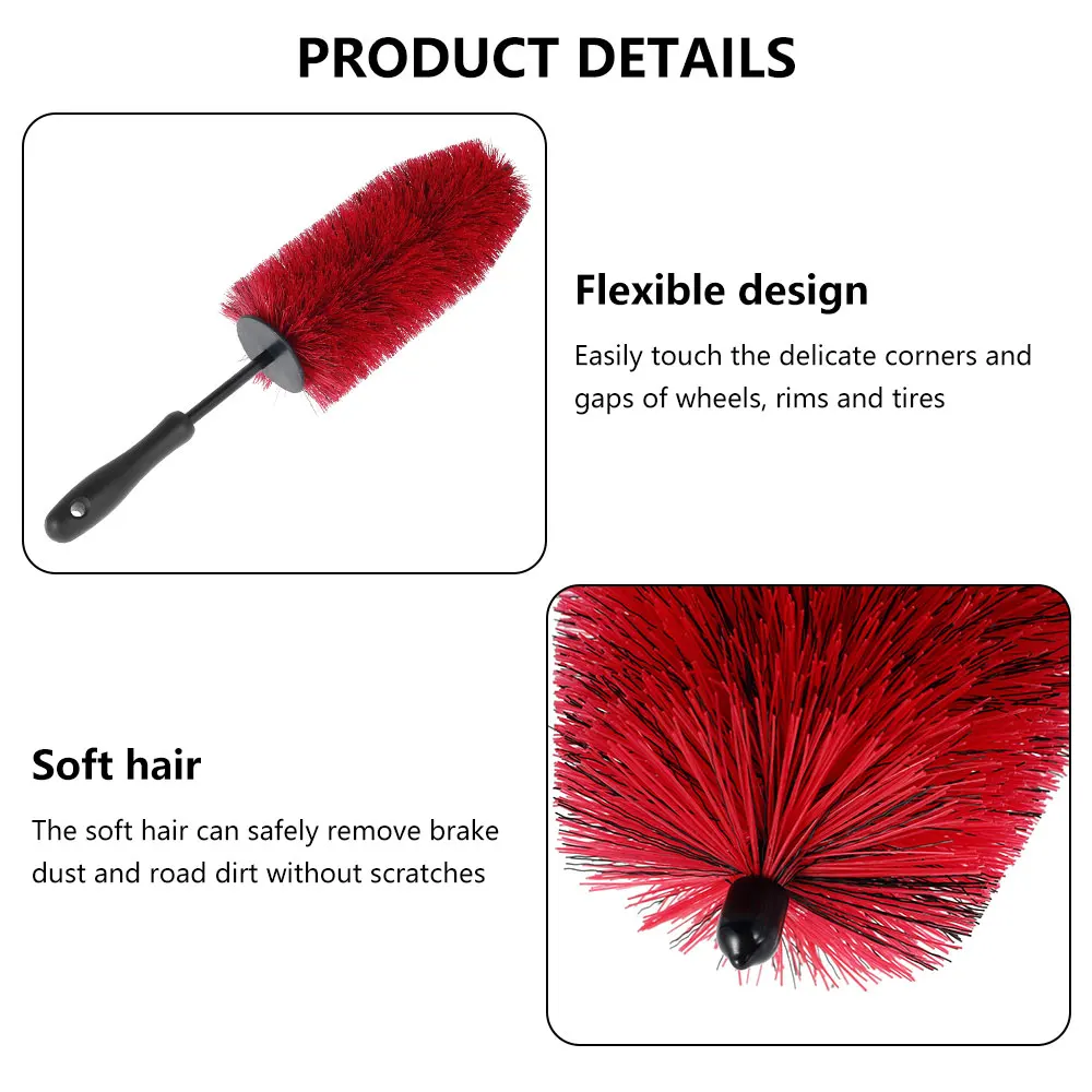 Car Wheel Rim Tire Cleaning Brush 45cm Microfiber Car Wash Brush Non Scratch Car Detailing Washing Tool Soft Bristle CleanerCare