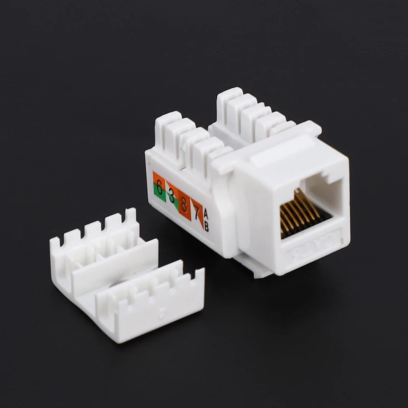 50ชิ้น Cat6ทั่วไปแจ็ค RJ45แบบกดลงโมดูลอีเธอร์เน็ต Coupler