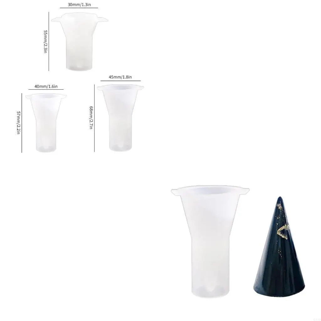 DIY Epoxy Crystal Valentines Day Geometry Circular Cone Rings Holder Mold for Rings Holder Jewelry Storage Home Decor