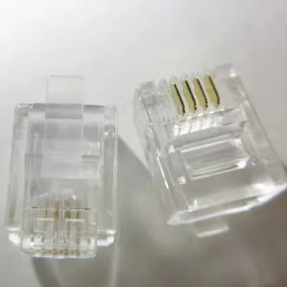 

Gold plated 6P4C phone crystal head RJ11 crystal head four core phone head four core crystal head