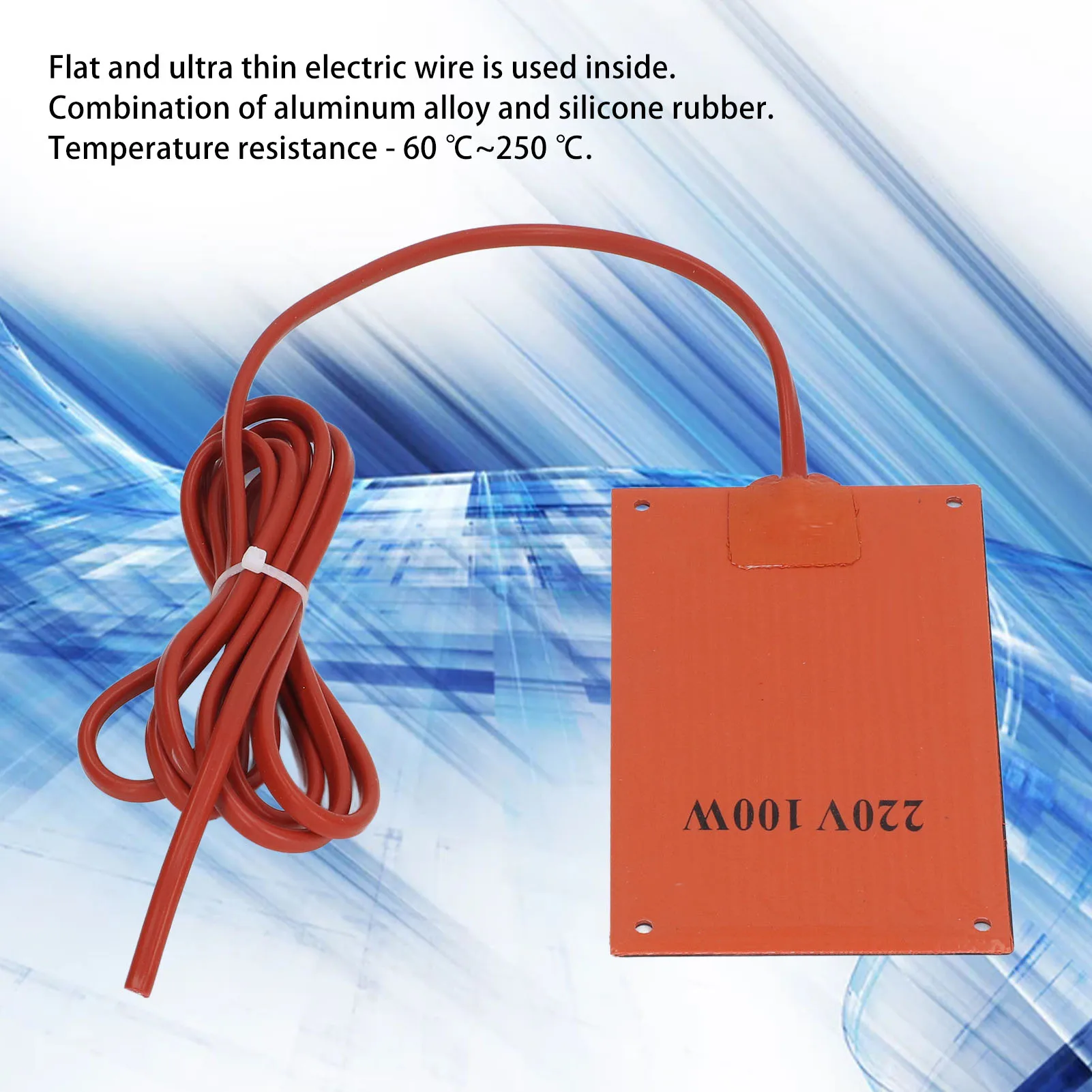 50/100W Rubber Heating Mat, Silicone Rubber Heating Pad Heat Mat Heater 90x150mm AC 220V for Electric Cabinet