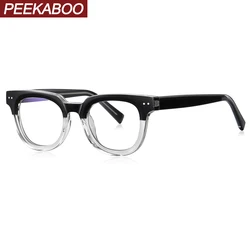Peekaboo TR90 anti blue light glasses for men retro style clear lens optical glasses frame women clear lens rivets unisex
