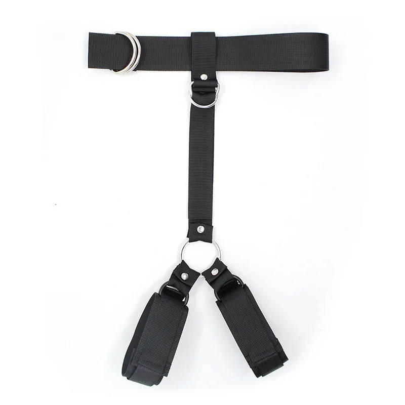 SM Bondage Leather Adjustable Restraints Handcuffs with Hands Tied Behind the Back and Neck Cuffs Couple Sex
