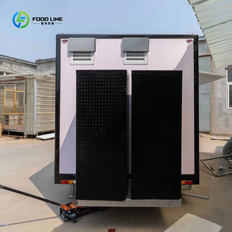 Carrinho de comida para macarrão no exterior, fogão de reboque, tamanho grande, fabricação de caminhão de alimentos, trailer de alimentos com banheiro para venda, canadá