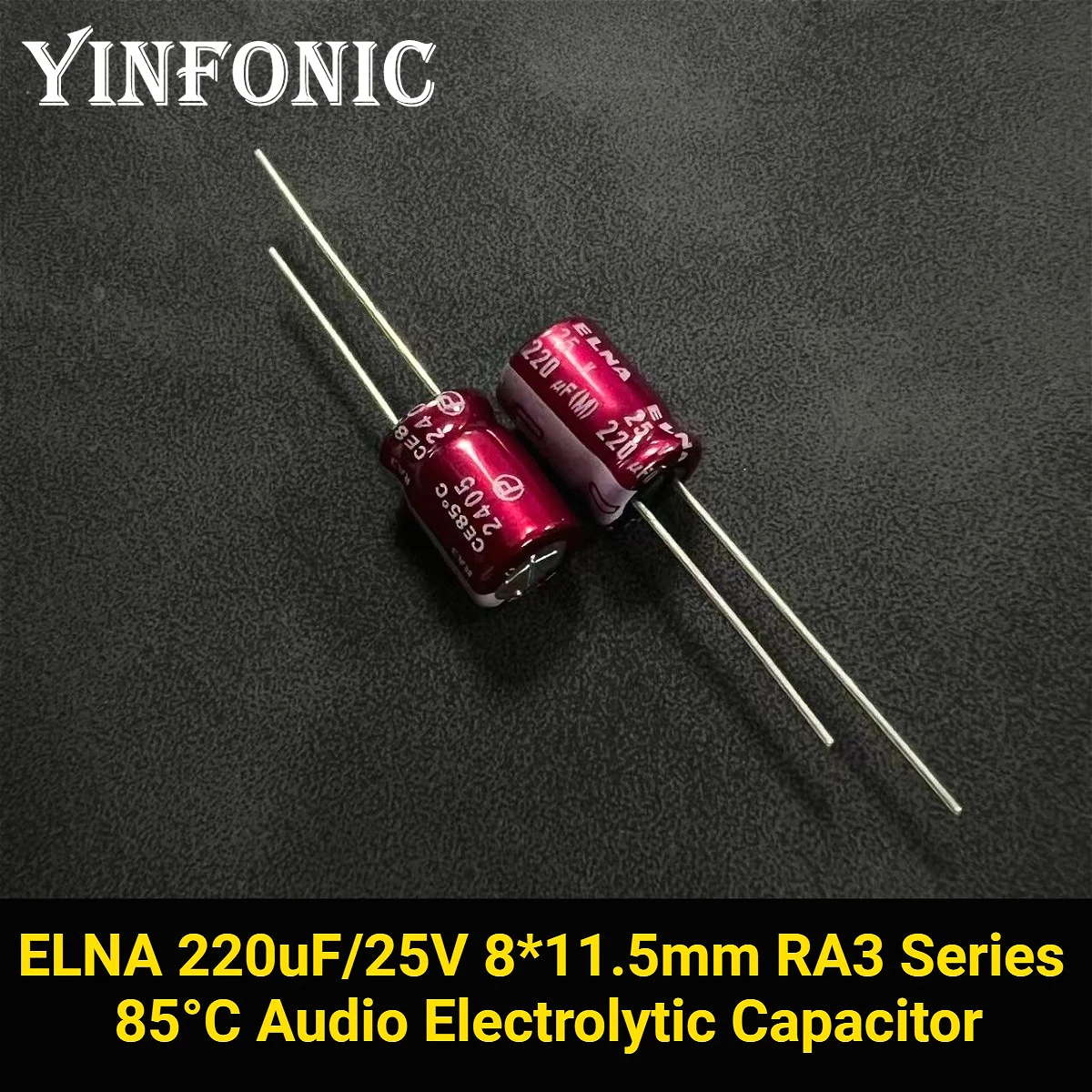 5Pcs/50Pcs ELNA 220uF/25V 8*11.5mm RA3 Series 25V220uF High-Quality Fever Audio Electrolytic Capacitor