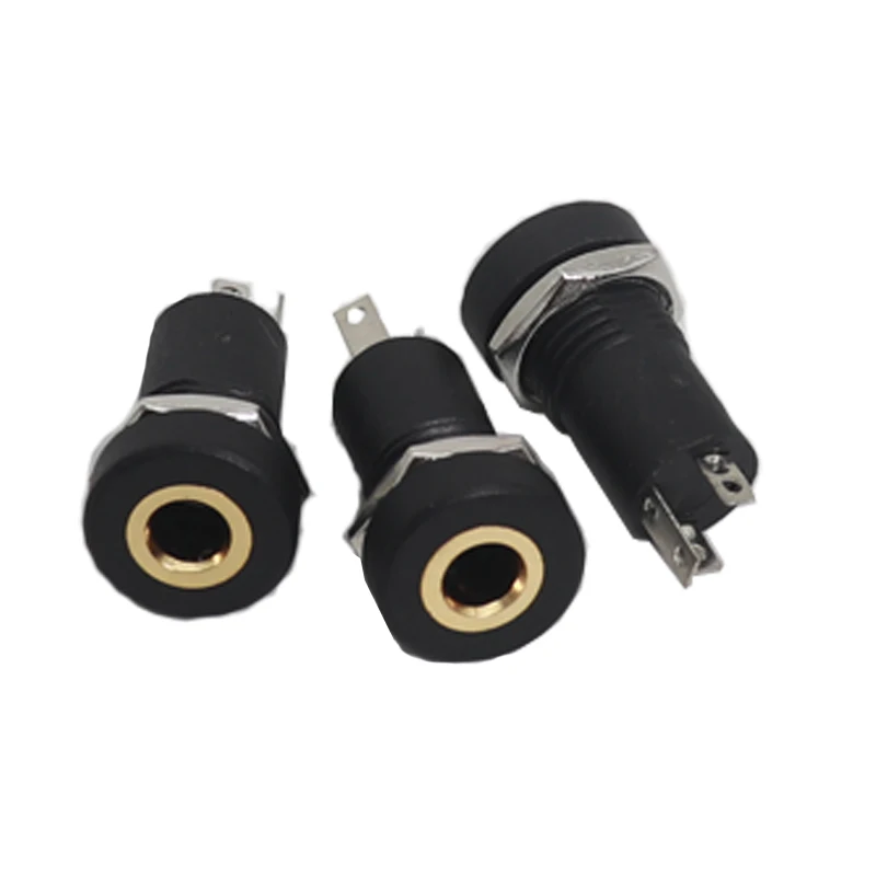 【10-1PCS】3.5mm 3 Pole Audio Jack Socket Female Stereo Connector Solder Panel Mount With Nuts 3.5 Headphone Jack PJ-392A 3Pin