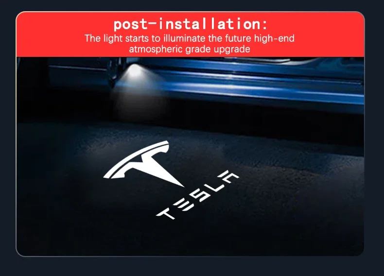 Image of Für Tesla 2 Stück Auto HD Projektorlampe LED Tür-Willkommenslicht für Tesla Model S Model Y Model 3 Model X