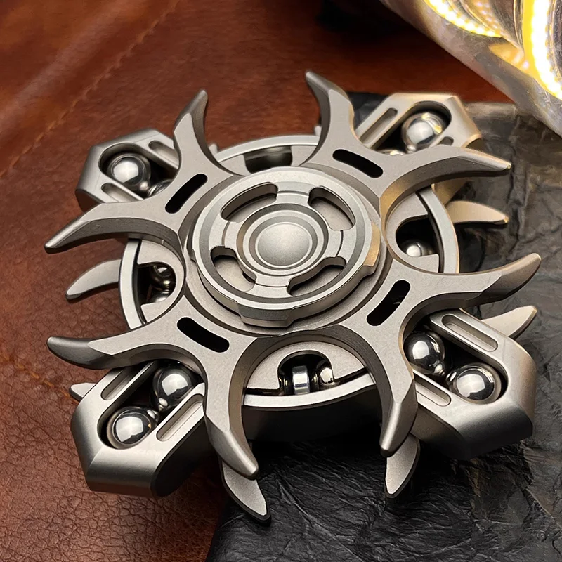 Oracle Tuning Fork Gyro Fidget Spinner Crisp Sound Double-Sided Linkage Stress Relief Toy Metal Decompression Fingertip Gyro Toy