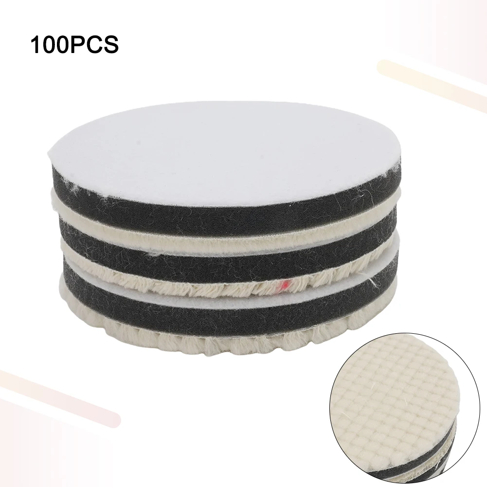 3pcs Polishing Pads White Automobile Wood Buffing Wool Cars Ceramics Supplies Tools Cleaning Electric machines