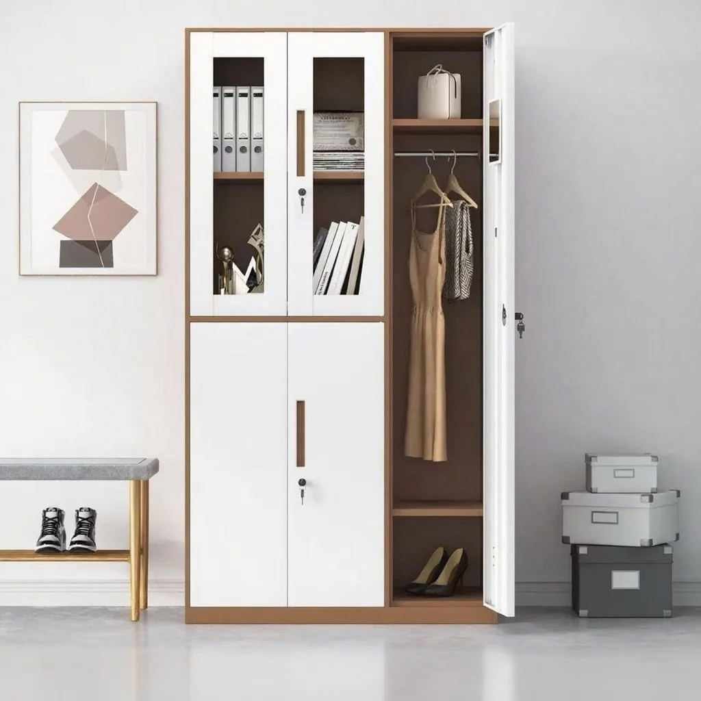 

Adjustable Modern Design Steel Lockers with Employee Shelves Partitions Storage Solution for Cleaning Room Home Office Wardrobes