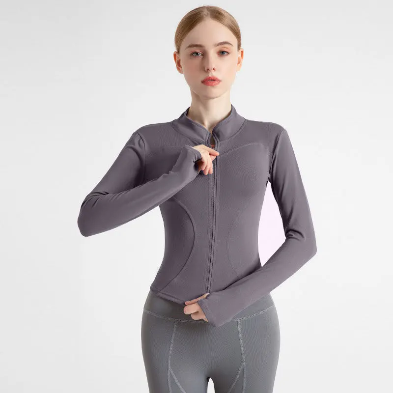 

Women's Sports Jacket Set for Spring and Autumn - Stay Fashionable While Keeping Fit with Stand Collar Jacket Quick-Dry Yoga Top