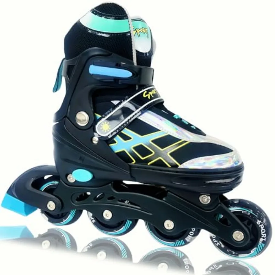 

Adjustable Inline Skates for and Teens Ages 4-16, All 8 Wheels of Inline Roller Skates Light Up, Safe and Fun Illuminating for
