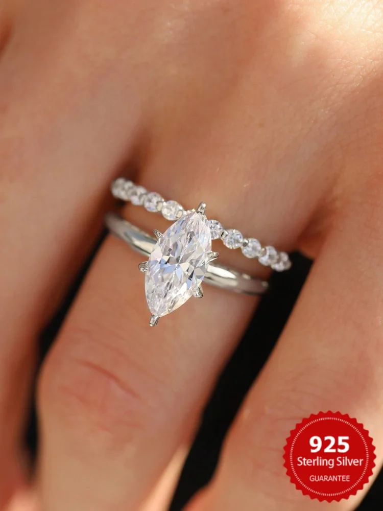 

925 Sterling Silver Classic Gorgeous Sparkling Zircon Ring For Women Engagement Wedding Luxury Fashion High Quality Fine Jewelry