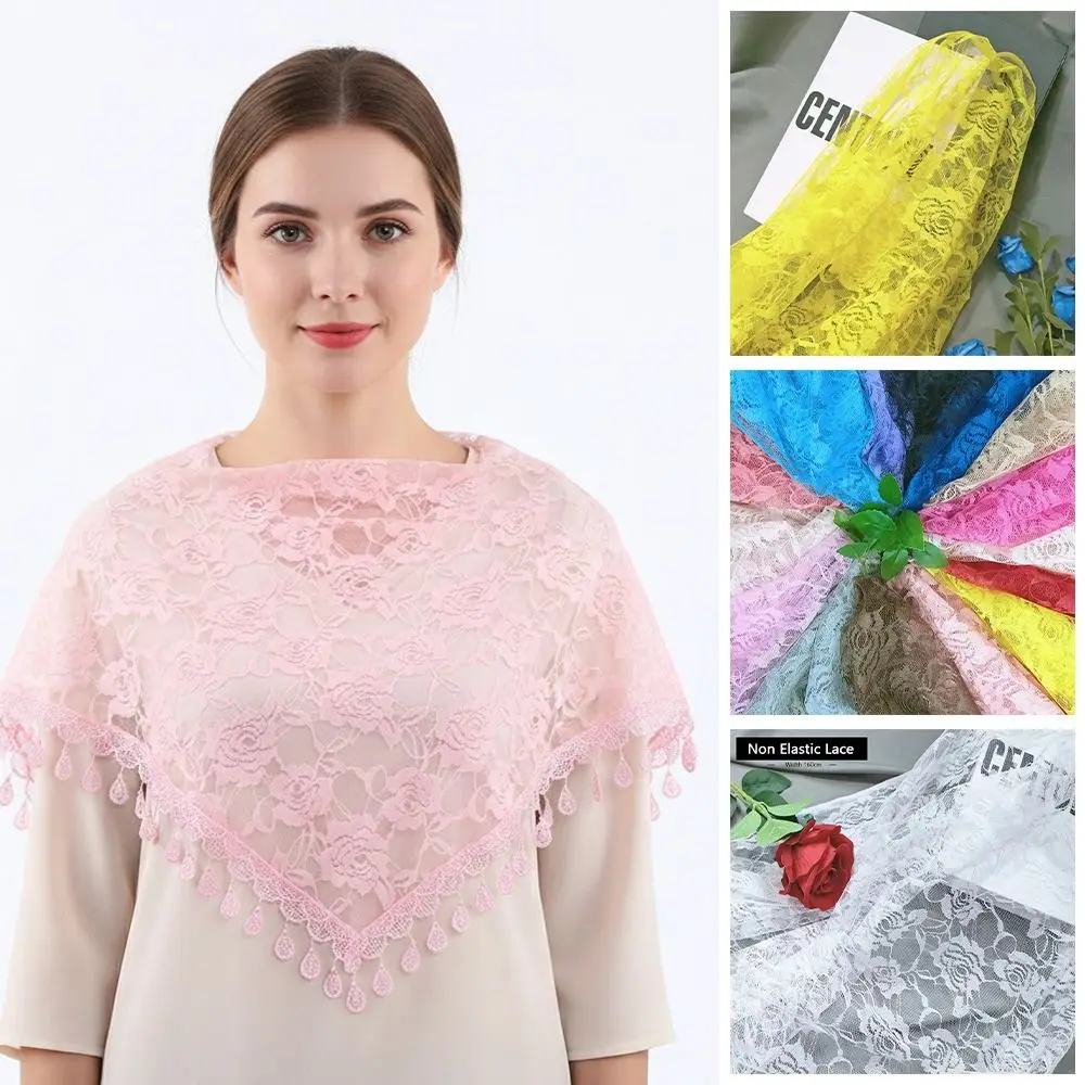 

150 X100cm Lace Fabric French Lace High Quality Mesh Fabric African Tulle Rose Flower Pattern Transparent Net Fabric