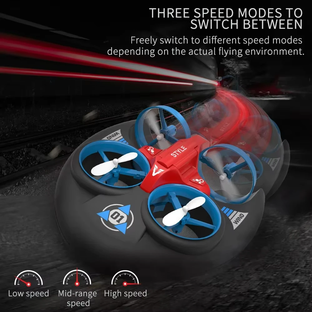 2,4G Rc Wasser Land und Luft Vier Achsen Fliegen Hovercraft Fernbedienung Fahrzeug 3-in-1 Rc Mini Drone Kinder Spielzeug Geschenk