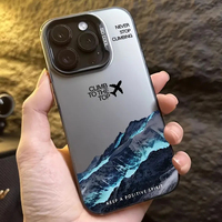 Mountain Peak Aircraft Phone Case for IPhone 16 14 15 11 12 13 Pro Max 7 8 Plus SE 2022 XR X XSMAX Shockproof Sunset IMD Cover