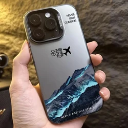 Mountain Peak Flugzeug Handy hülle für iPhone 16 14 15 11 12 13 Pro Max 7 8 plus se 2022 xr x xsmax stoß feste Sonnen untergang imd Abdeckung