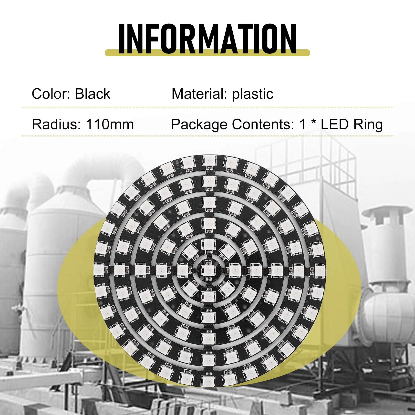 A19F-WS2812 SK6812 LED Ring 5050 DC5V DIY LED Ring Built-In RGB Addressable LED Ring