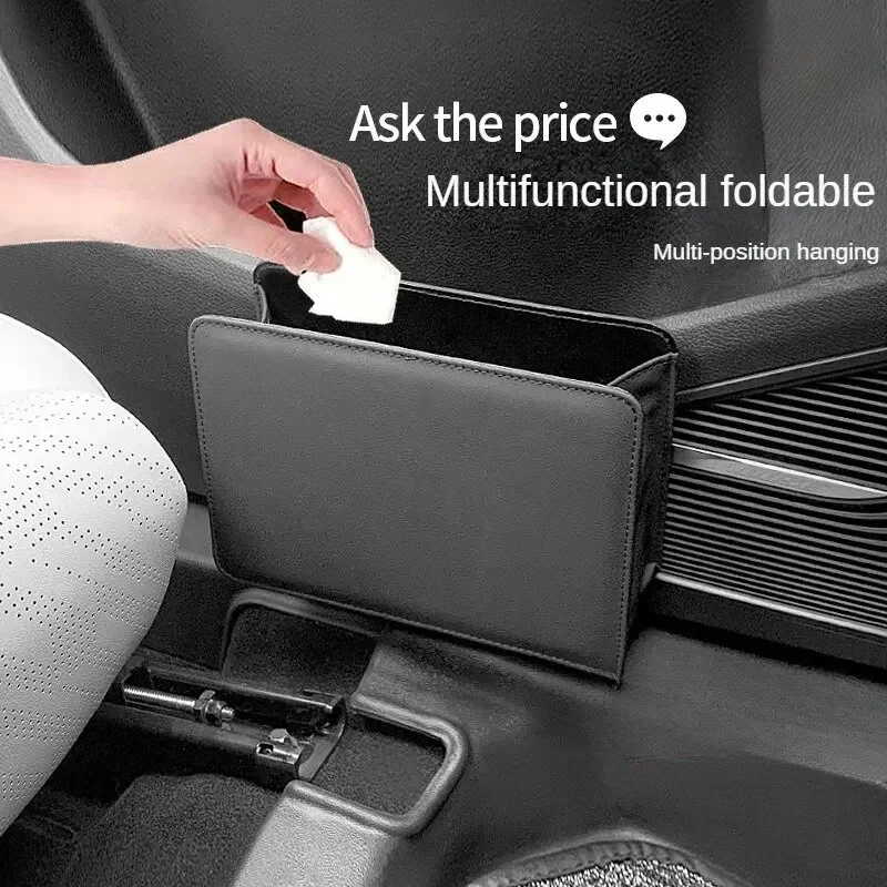 

Car trash bin, door storage bin, storage bag hanging on folding backrest, car parts storage bin