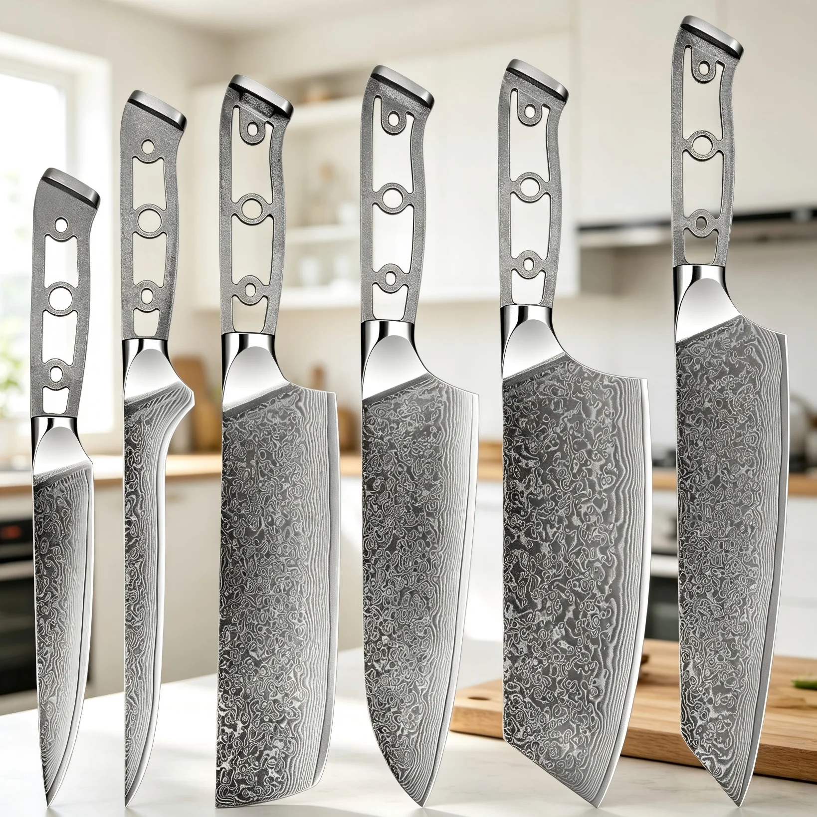 XITUO Kitchen Knives 1-6PCS Set Damascus Steel Blank Blade Chef Knives Sharp Handmade Personalized DIY Custom Knife Accessories