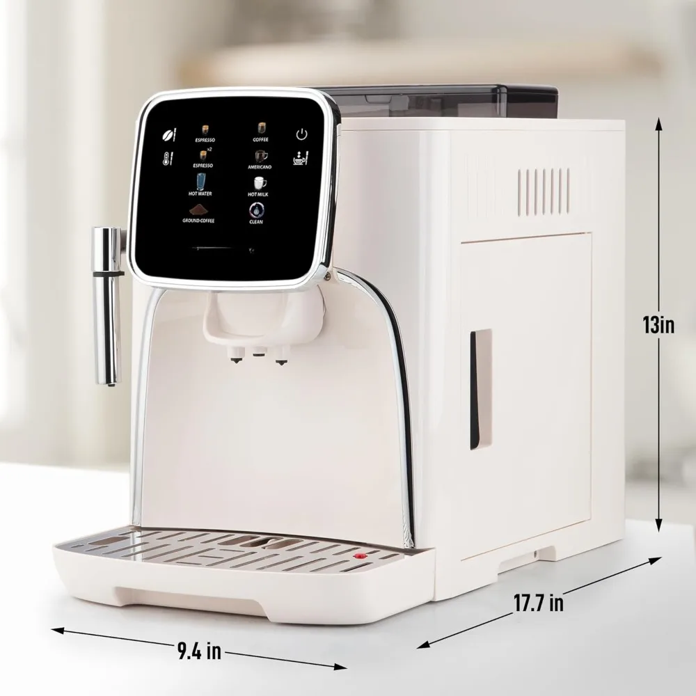 Macchina per caffè espresso e macinacaffè completamente automatica - macchina da caffè touch screen con funzionamento con un clic - Sistema schiuma di latte