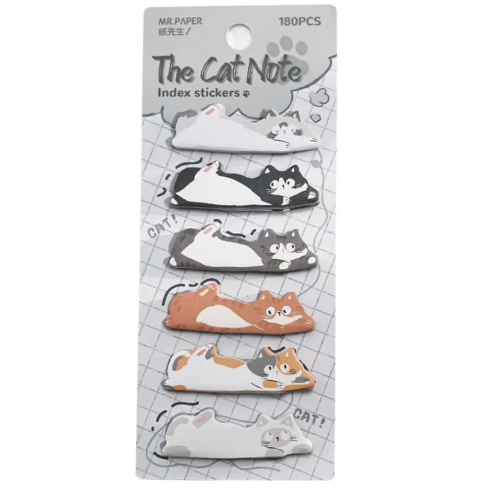 Scrapbooking Memo Pad Cat Index Sticker Meow Creative Kitty Index Dividers Cartoon Posted Cat Paw Sticky Note School Supplies