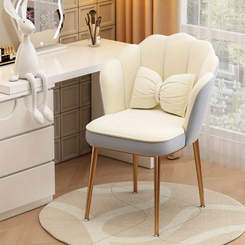 1pc Makeup chair with Petal Shaped Backrest, Casual Chair for Bedroom Study Room Living Room & Dormitory image 3
