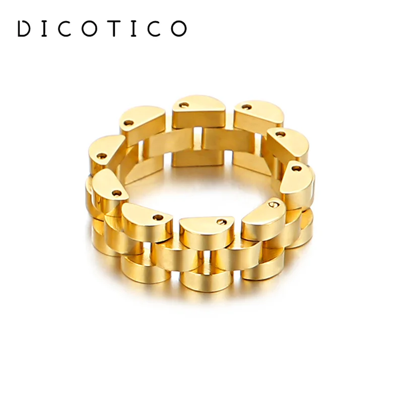 New Stainless Steel Rings For Women Men Watch Chain Gold Silver Color Collapsible Fashion Women's Party Rings Knuckle Jewelry