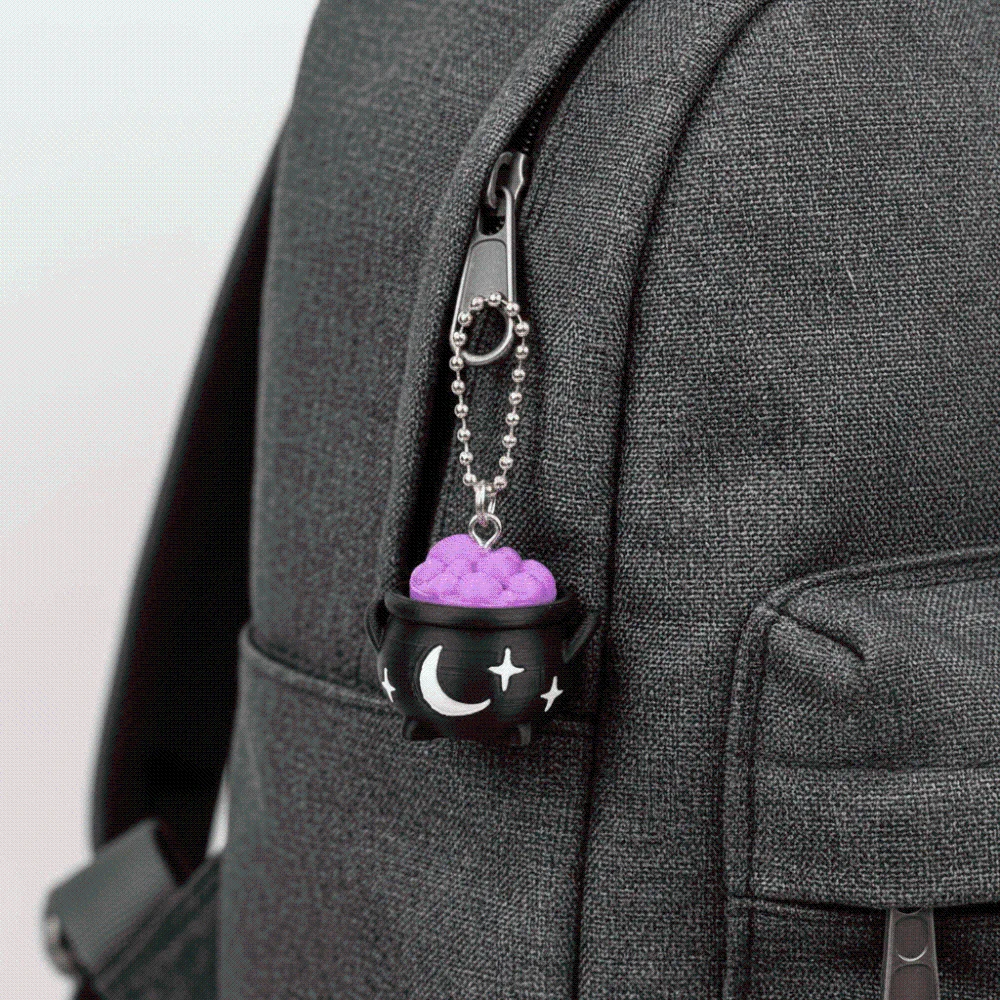 Miniature Halloween Ghost Key Chain Durable Lightweight 3D Printed Plastic Interactive Button Clicker Pendant Desk Display