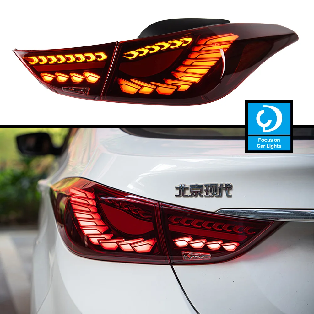 Taillights Styling For Hyundai Elantra 2011-2016 Tail Light LED DRL Running Signal Brake Reversing Parking Lighthouse Facelift