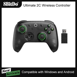 AKNES 8bitdo Ultimate C/2C mando inalámbrico para juegos, 2,4G, Joystick para PC, Windows 10, 11, Steam Deck, Raspberry Pi, Android